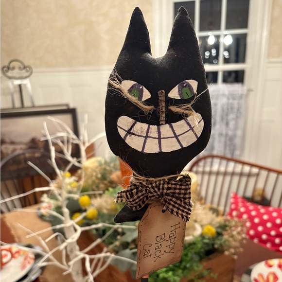 Other - HANDMADE Primitive Black Cat Halloween Decoration folk art